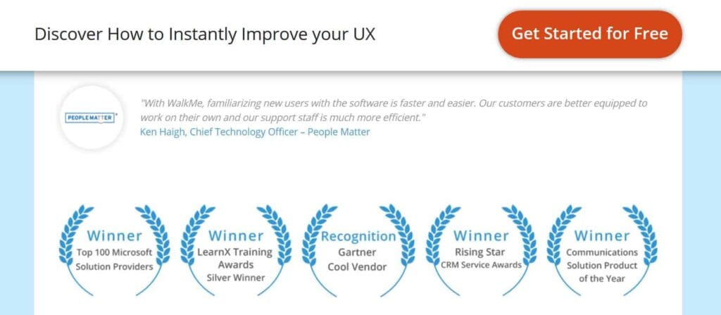 Awards on Lead Capture Landing Pages