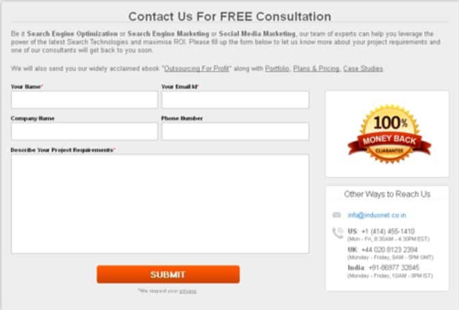 Lead Generation Forms on Lead Capture Landing Pages