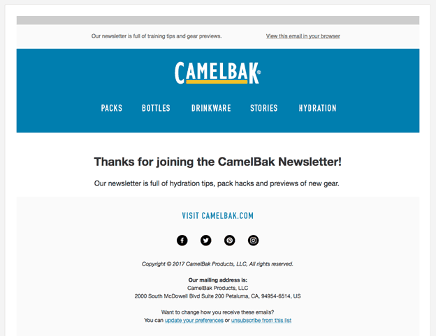 camelbak newsletter
