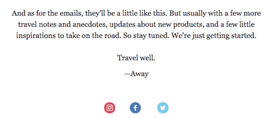 travel well welcome email