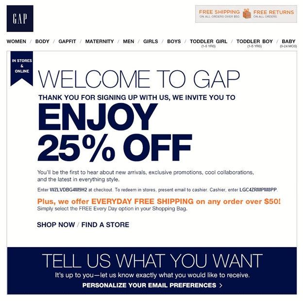 welcome to gap