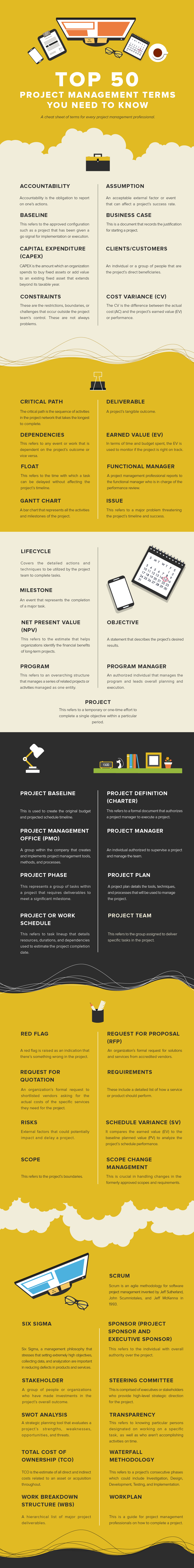 project management terms infographics
