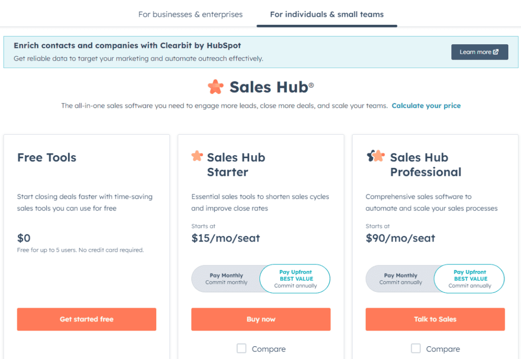 hubspot-sales-hub-pricing