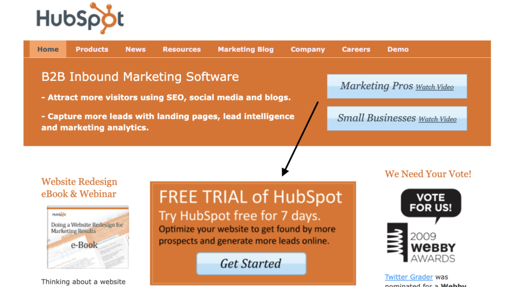 HubSpot free trial 7days.