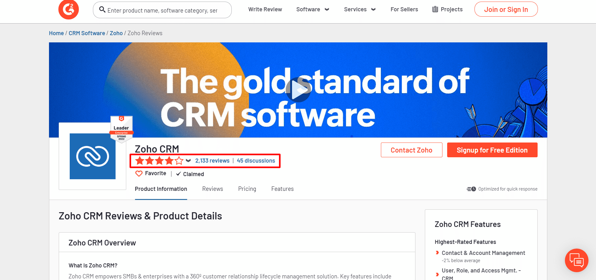 Zoho CRM Reviews ratings ease of use