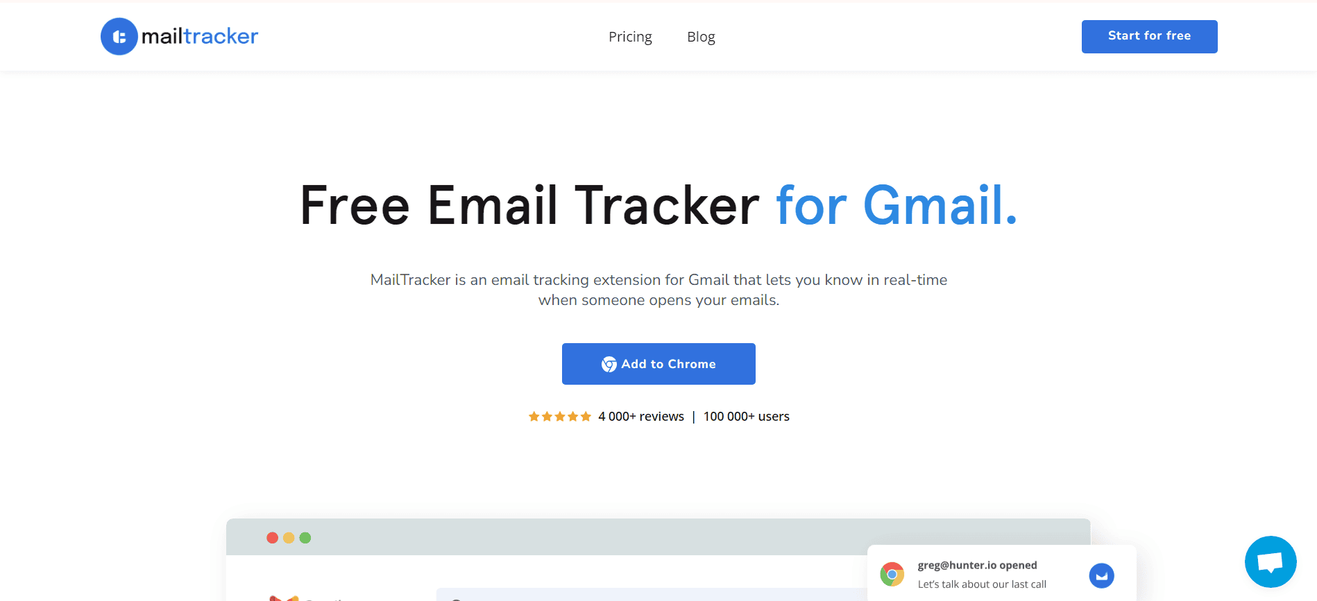 MailTracker homepage
