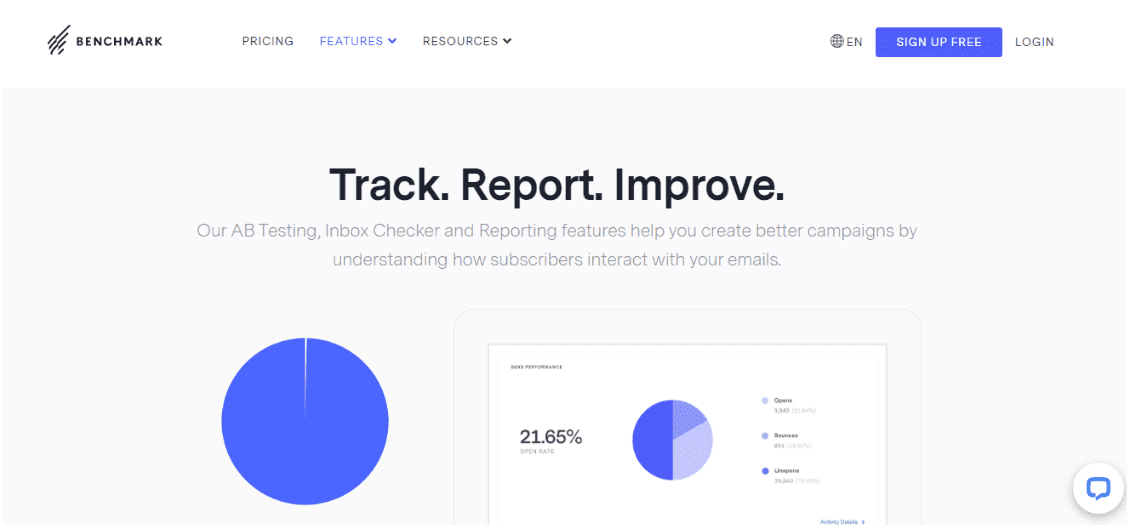 Benchmark email tracking software