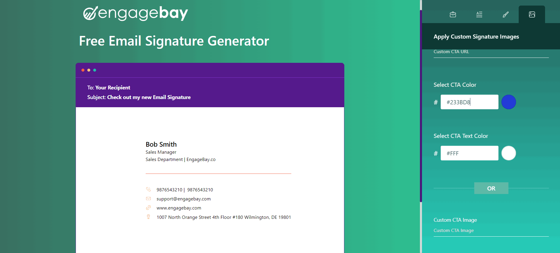 Engagebay's free Email Signature Generator