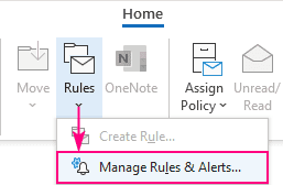 Microsoft Outlook: Manage Rules and Alerts