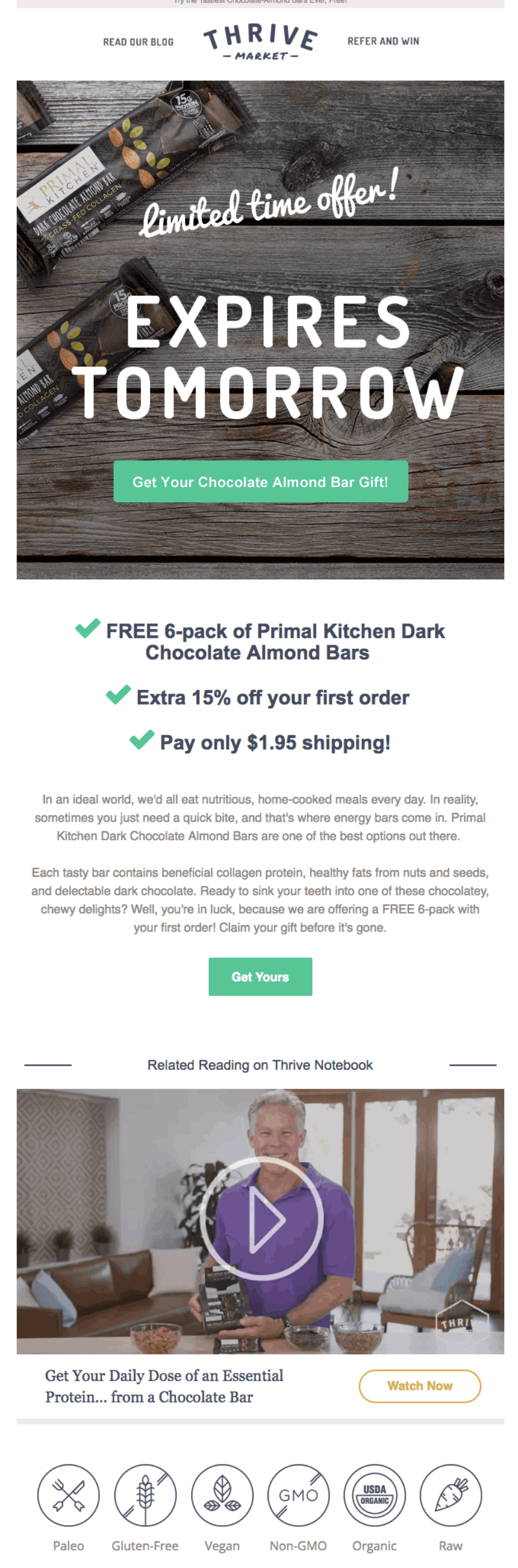 Retail sales promotion email 