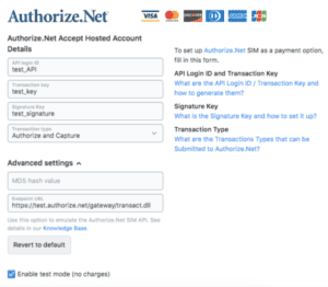 Authorize.Net hosted account