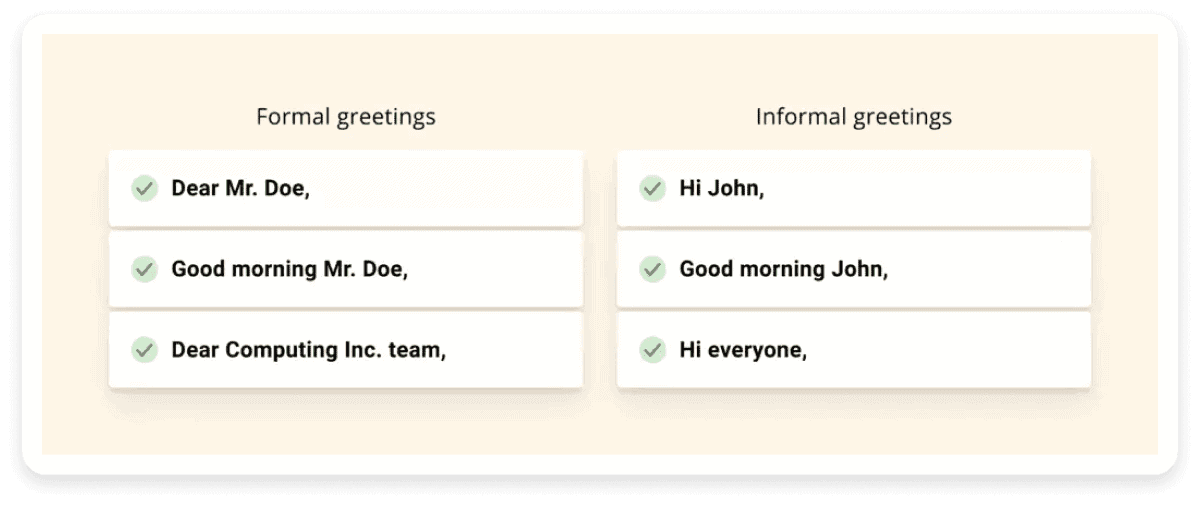 Formal and Informal Email Salutations