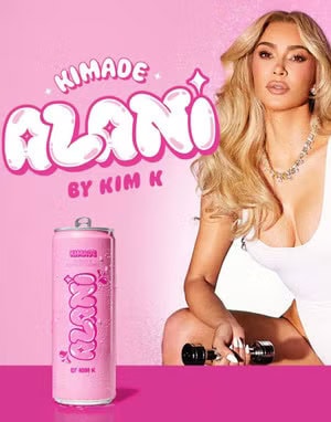 Alani nu with Kim Kardashian as a part of their influence marketing